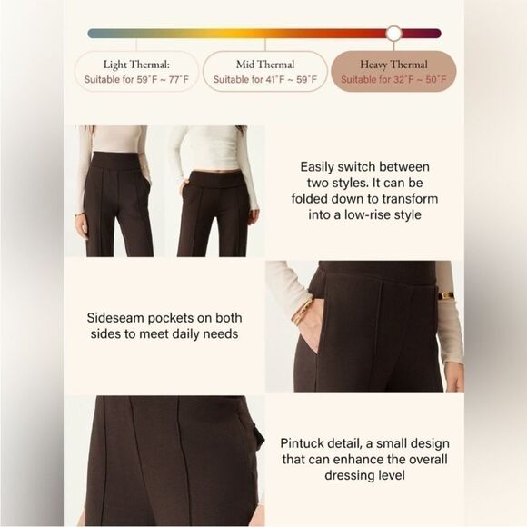 NWT OGL Heavy Thermal Tummy Warmer Pin Tuck
Pant - Expresso Shut Size XL - Picture 11 of 12